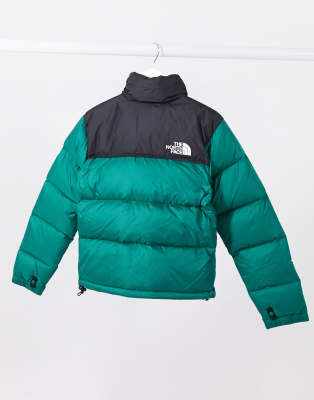 north face nuptse green jacket