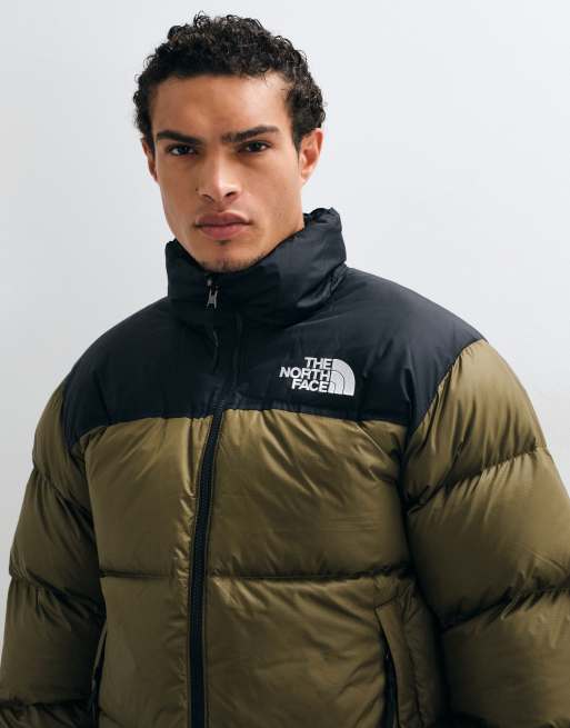 The North Face 1996 Retro Nuptse jacket in khaki and black, 3 of 5