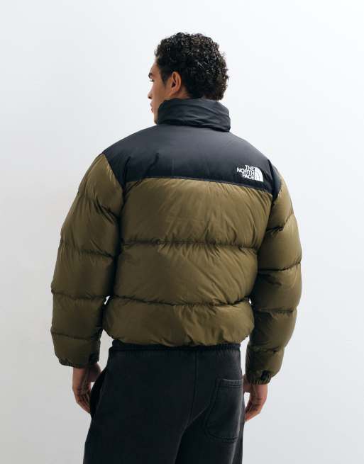The North Face 1996 Retro Nuptse jacket in khaki and black, 4 of 5