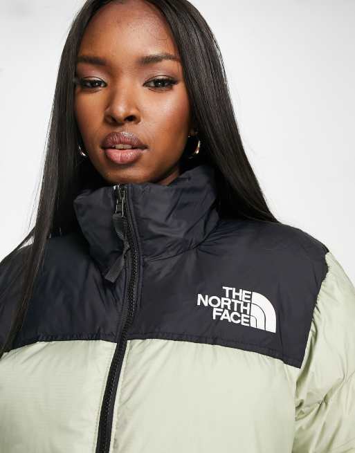 The North Face 1996 Retro Nuptse jacket in light green | ASOS