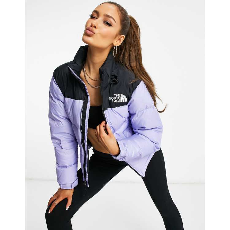 The North Face - Doudoune Capuche Femme Print Nuptse A5IXK Lila