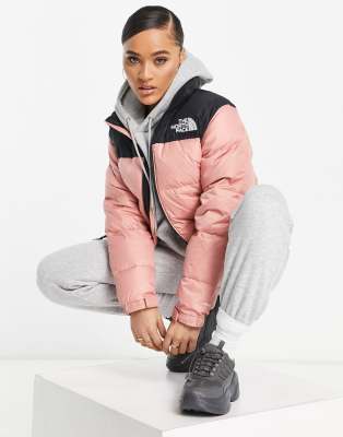 womens pink nuptse jacket