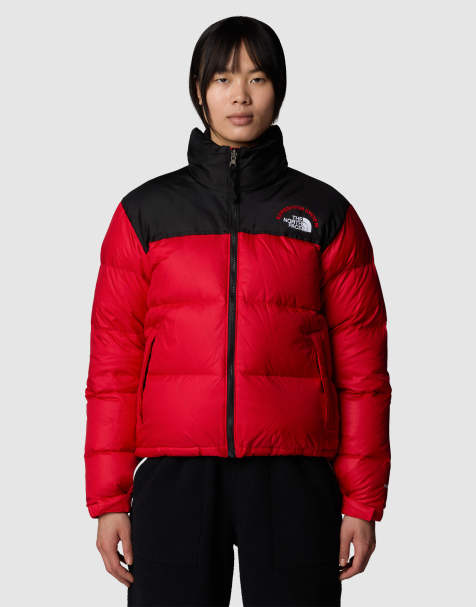 The North Face 1996 retro nuptse jacket in red and black - view 1