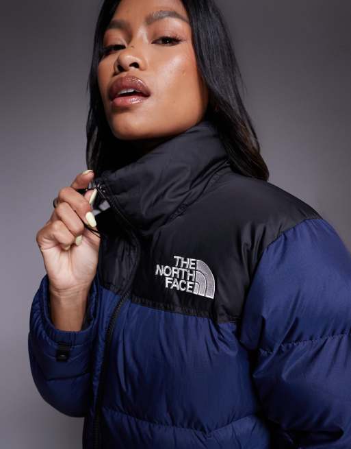 The North Face 1996 retro nuptse jacket in summit navy/tnf black/r