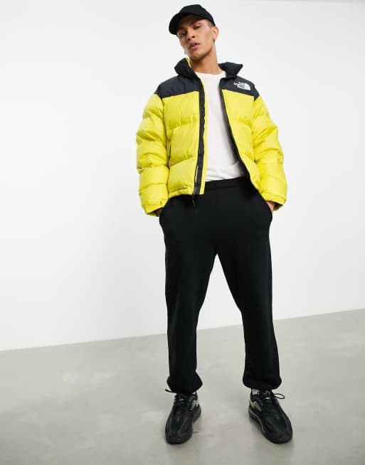 Face nuptse shop jacket yellow