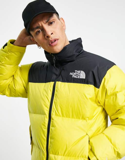 The north face retro nuptse on sale puffer jacket yellow