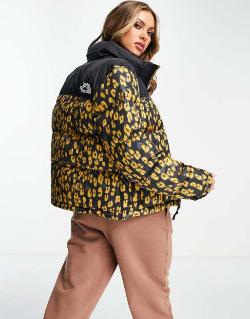 North face nuptse store leopard jacket