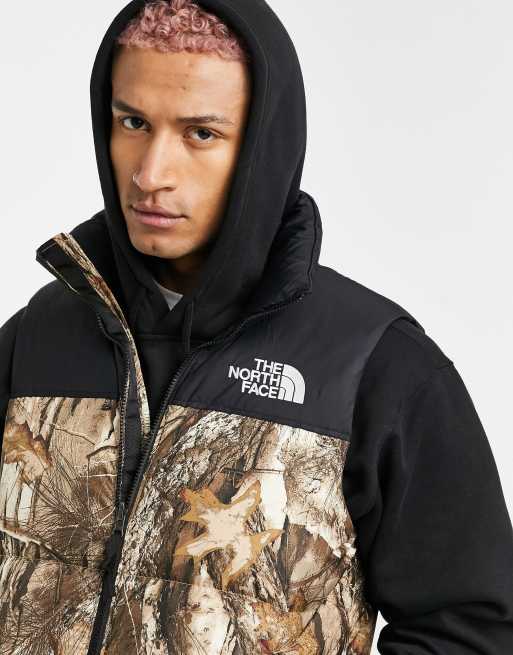 The north face camo on sale gilet