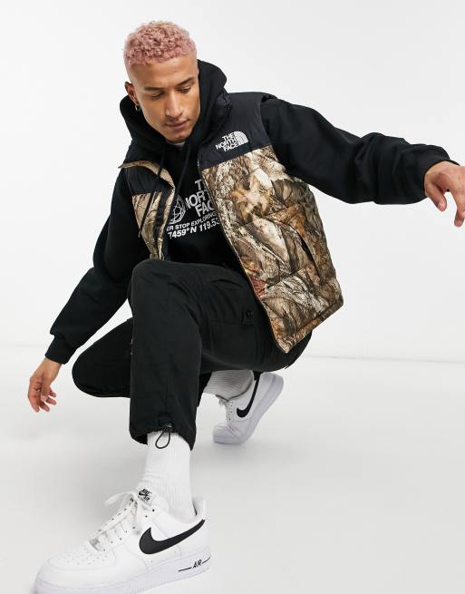 The North Face 1996 Retro Nuptse vest in camo