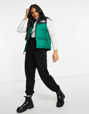 north face nuptse vest green