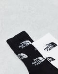 [The North Face] The North Face 2 pack ombre logo socks in black and white 38-40 BLACK