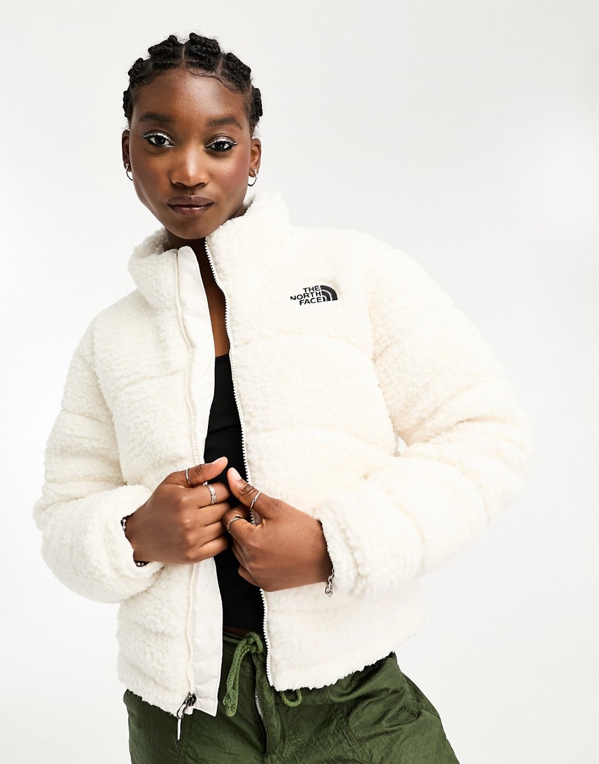 The North Face 2000 borg puffer jacket in cream-White