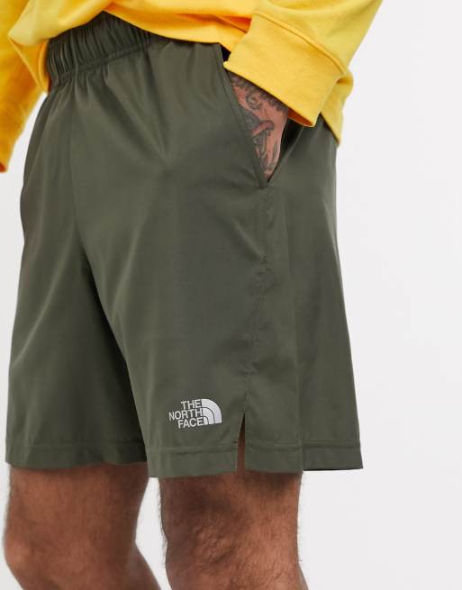 Green north store face shorts