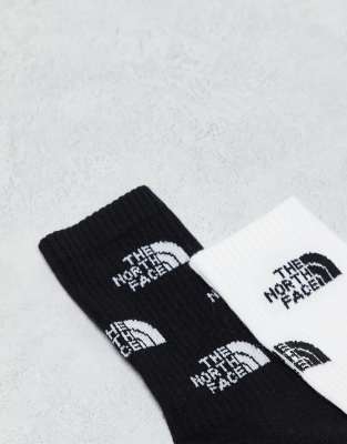 The North Face - 2er-Pack Socken in Schwarz und Weiß mit Ombré-Logo