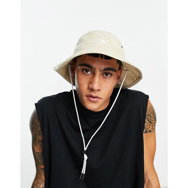 The North Face 66 Wide Brim Bucket Hat with Drawstring in cream-White