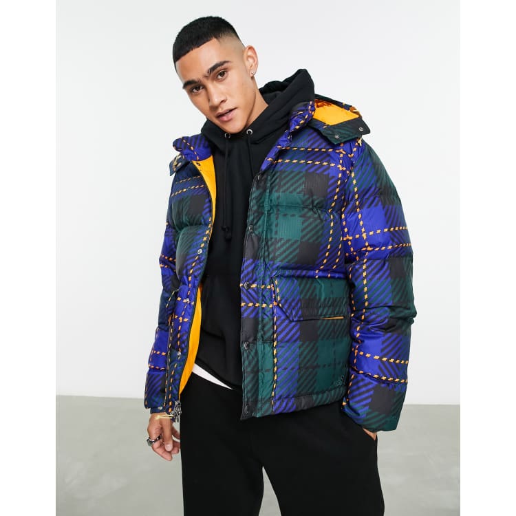 The North Face 71 Sierra short down puffer jacket in plaid | ASOS