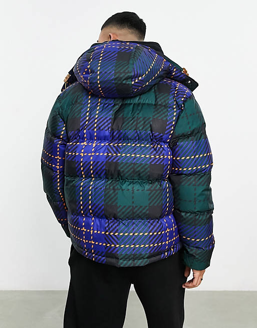 The North Face 71 Sierra short down puffer jacket in plaid | ASOS