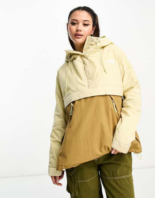 The North Face 78 Low-Fi Hi-Tek hooded windbreaker in beige and utility  brown