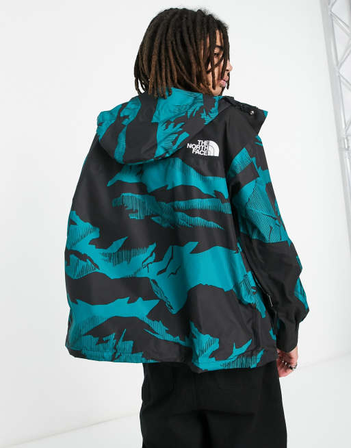 The North Face '86 Retro Mountain DryVent waterproof jacket in teal  mountain print