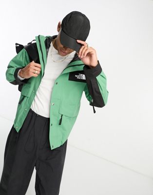 The North Face 86 Retro Mountain DryVent waterproof shell jacket in green and black