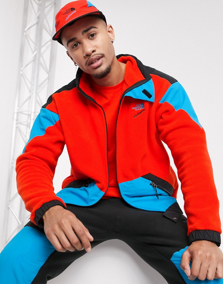The North Face - 90 Extreme - Giacca in pile rosso con zip