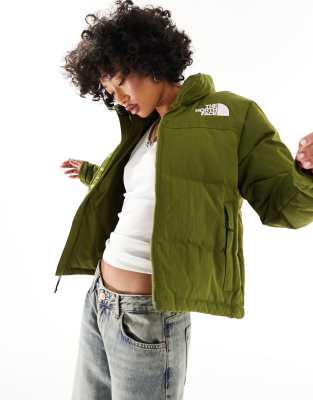 Dark green north face clearance puffer jacket