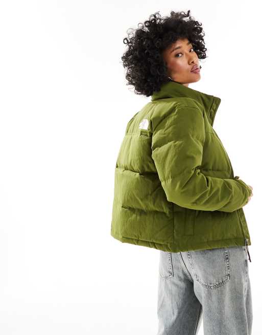 The North Face 92 Nuptse Ripstop puffer jacket in olive ASOS