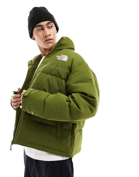 Khaki green north face jacket outlet mens