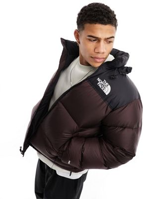 The North Face '96 Retro Nuptse down puffer jacket in brown and black ...