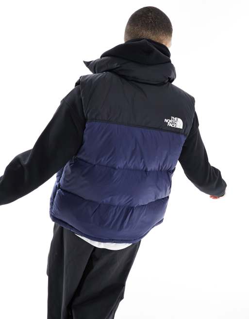 North face black and blue sales puffer