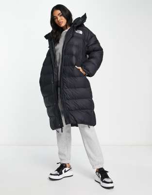 The North Face - Acamarachi - Langer, wattierter Oversize-Steppmantel in Schwarz, exklusiv bei ASOS