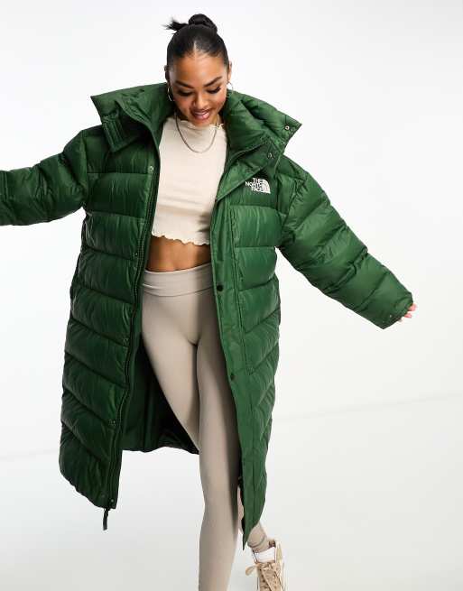 The North Face Acamarachi oversized long puffer coat in dark green