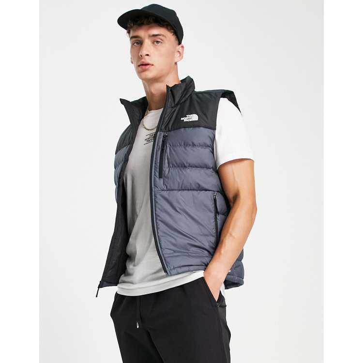The North Face Aconcagua 2 down puffer vest in black and grey