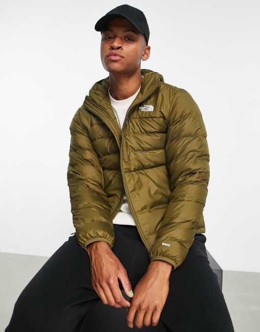 The North Face – Aconcagua 2 – Gesteppte Daunenjacke in Khaki mit Kapuze