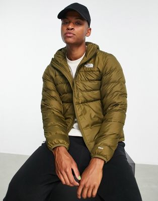 The North Face Aconcagua 2 hooded down puffer jacket in khaki