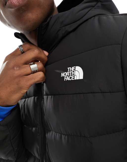 The North Face – Aconcagua 3 – Gesteppte Daunenjacke in Schwarz mit Kapuze  | ASOS