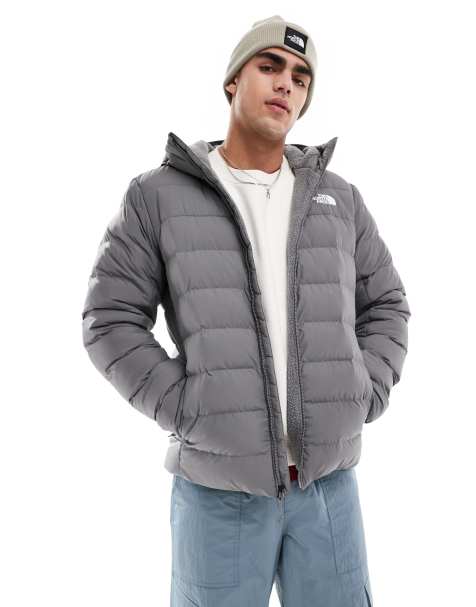The North Face Aconcagua 3 lined padded hoodie jacket in pearl gray - view 1