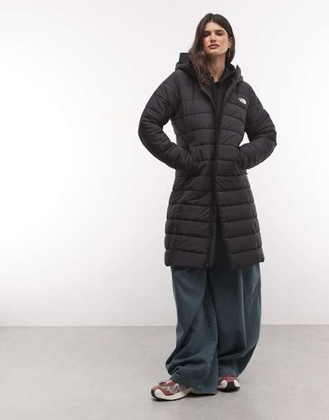 The North Face Aconcagua longline hooded parka jacket in black - view 1
