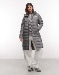 The North Face Aconcagua longline hooded parka jacket in grey