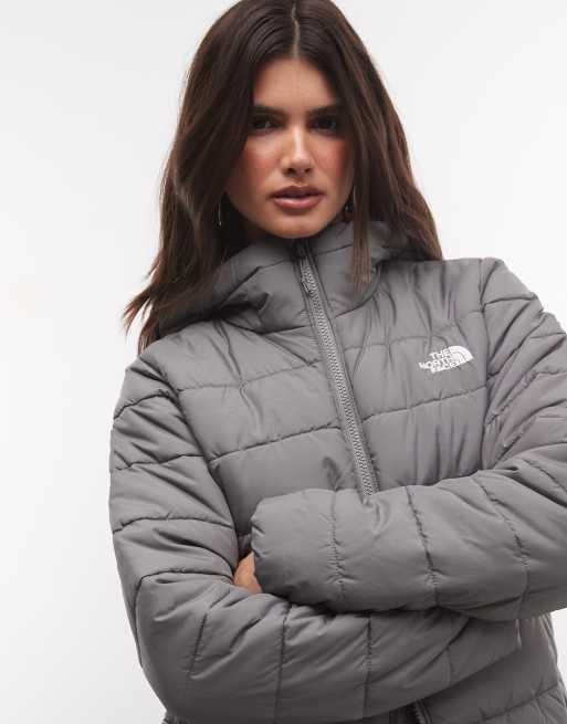 The North Face Aconcagua longline hooded parka jacket in grey, 3 of 4