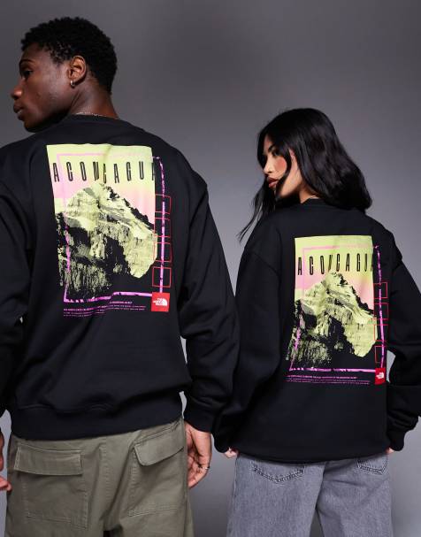 The North Face – Aconcagua – Svart sweatshirt i unisex-modell med tryck baktill - view 1