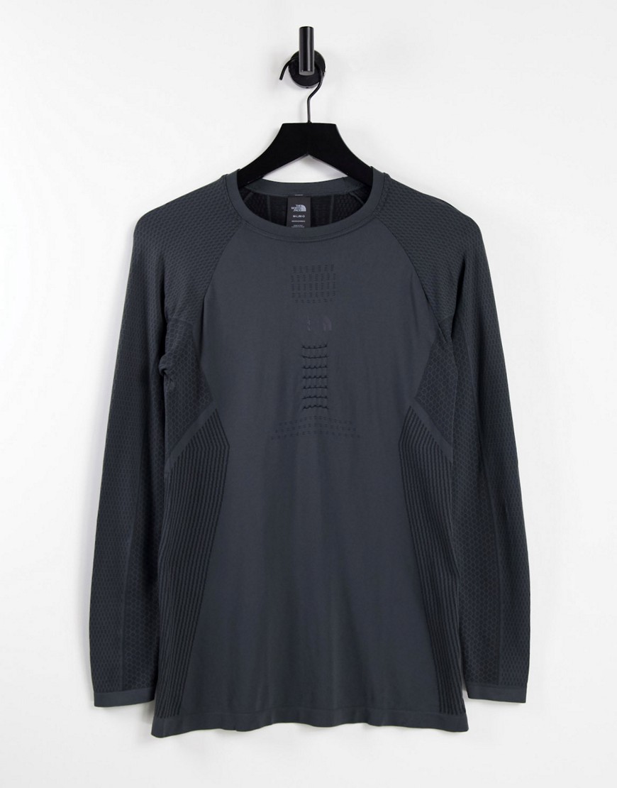 The North Face Active long sleeve t-shirt in dark gray-Black