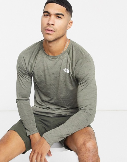 The North Face Active Trail Jacquard long sleeve t-shirt in green