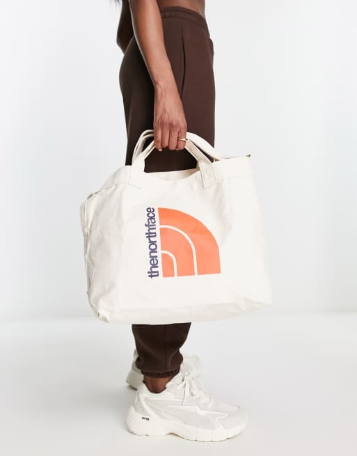 The North Face Adjustable 17L cotton tote in off white