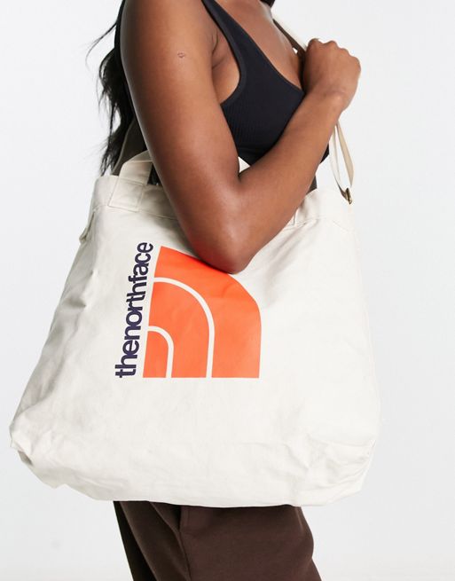 The North Face Adjustable cotton tote in off white