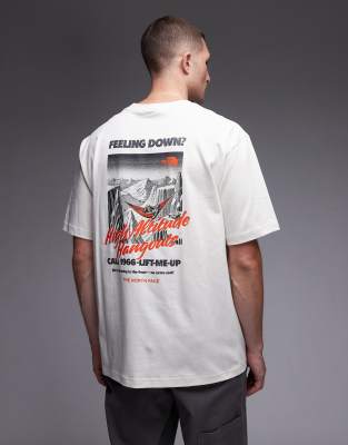 The North Face Adventure backprint oversized t-shirt in off white