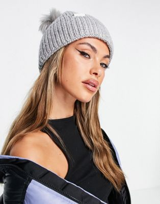 The North Face Airspun Pom beanie in grey