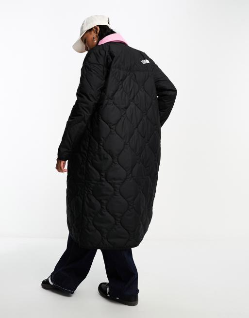 The North Face Ampato long quilted liner jacket in black Exclusive at ASOS, 2 of 4