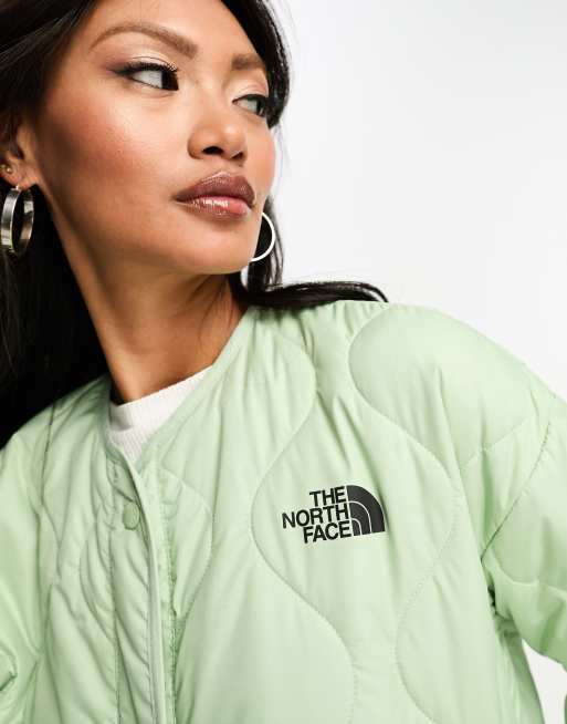 North face green bomber on sale jacket