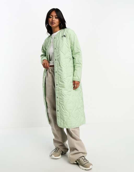 Green long jacket women's sale